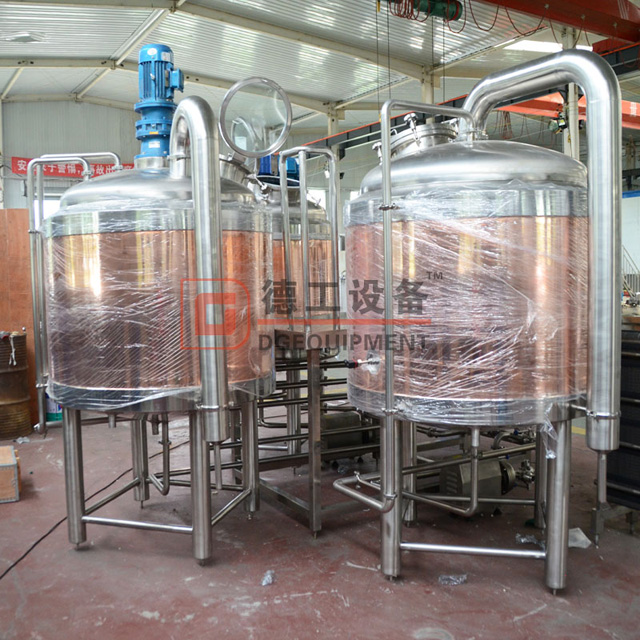 7BBL Brewpub Gebrauchte Red Copper Bier Brauerei Ausrüstung mit 3 Schiffen Bier Sudhaus